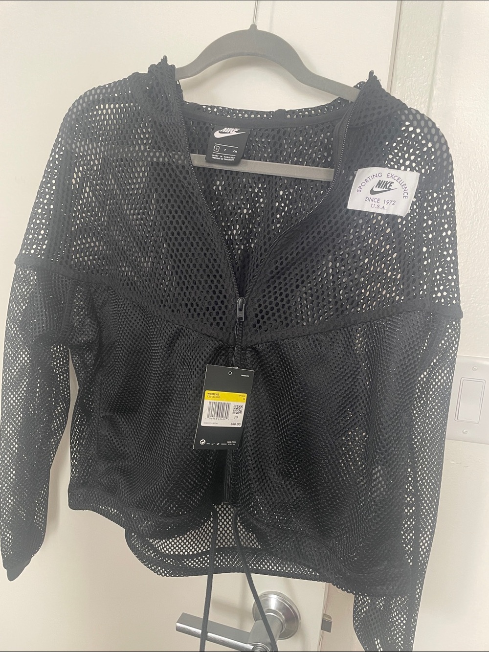 Nike Black Mesh Zip-Up Hoodie